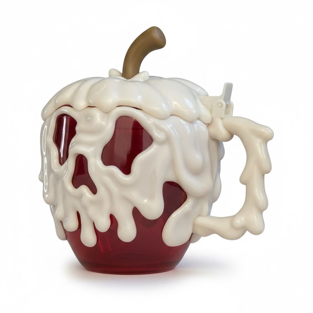 NWOT Disney Parks Red Poison Apple Souvenir Stein/Mug Glow in the Dark